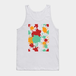 Splatter Paint Retro Colors Pattern: Red, Blue, and Yellow Tank Top